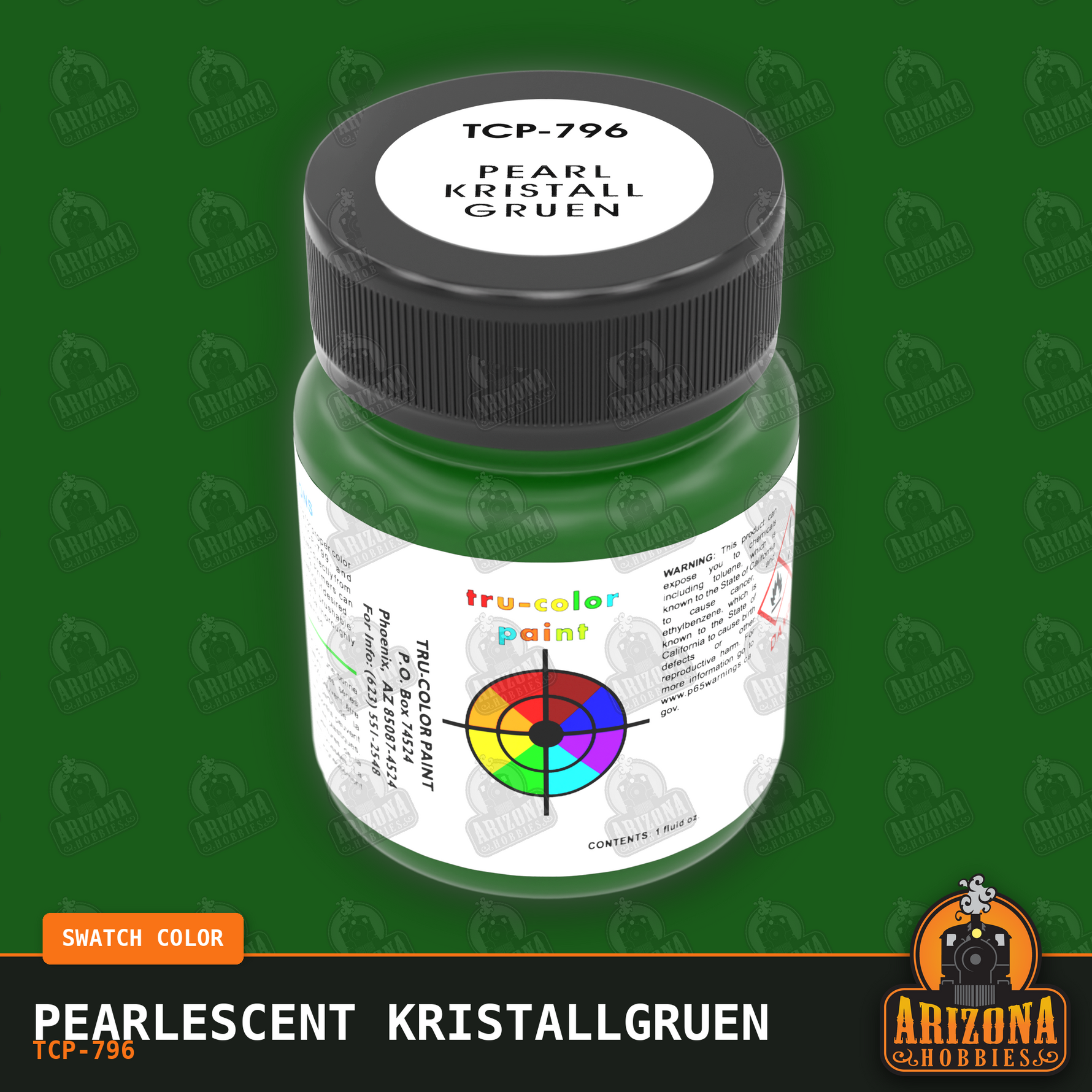Pearlescent KRISTALLGRUEN 1-oz bottle (Air-brush) SPECIAL ORDER ONLY-with color swatch-Arizona Hobbies