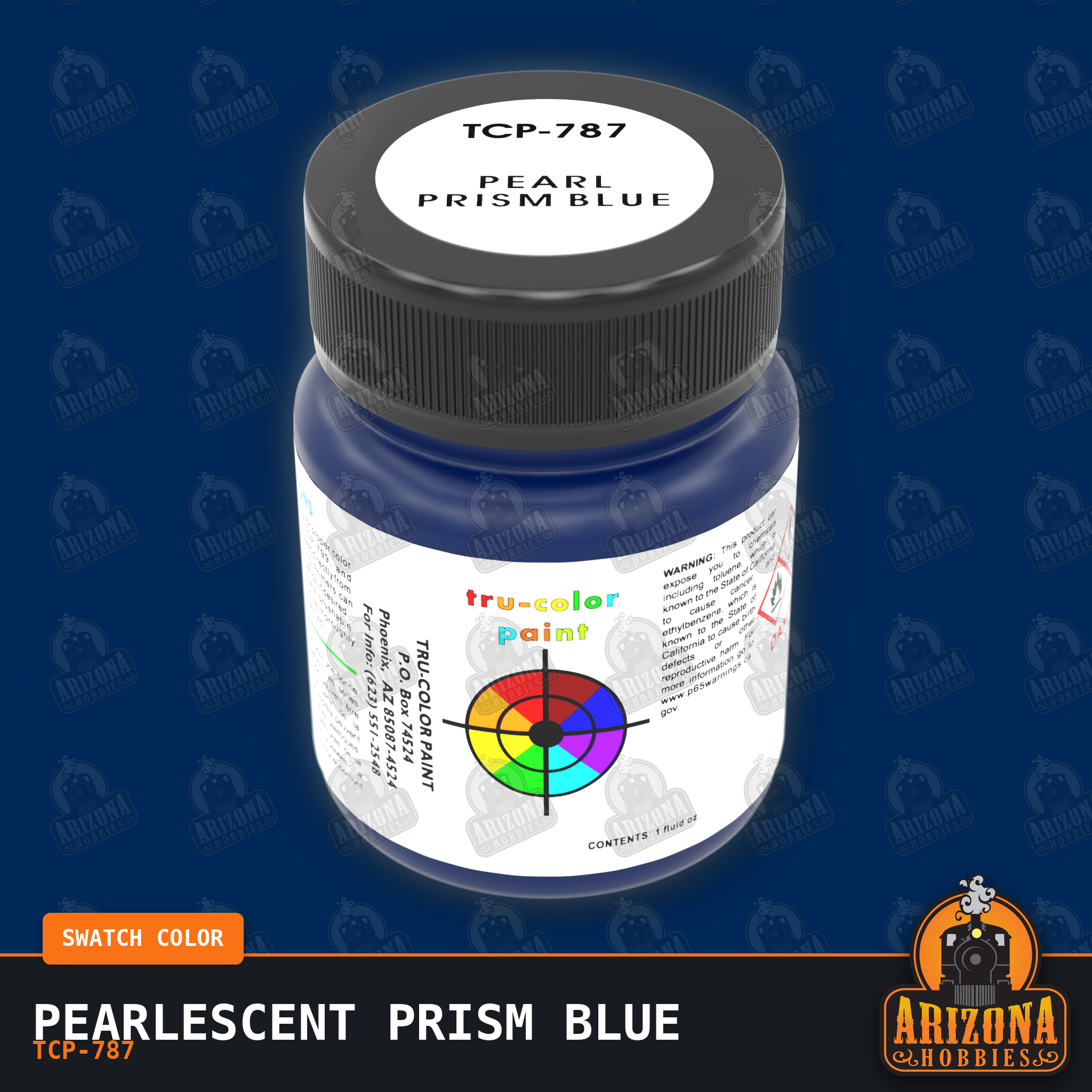 Pearlescent PRISM BLUE 1-oz bottle (Air-brush) SPECIAL ORDER ONLY-with color swatch-Arizona Hobbies