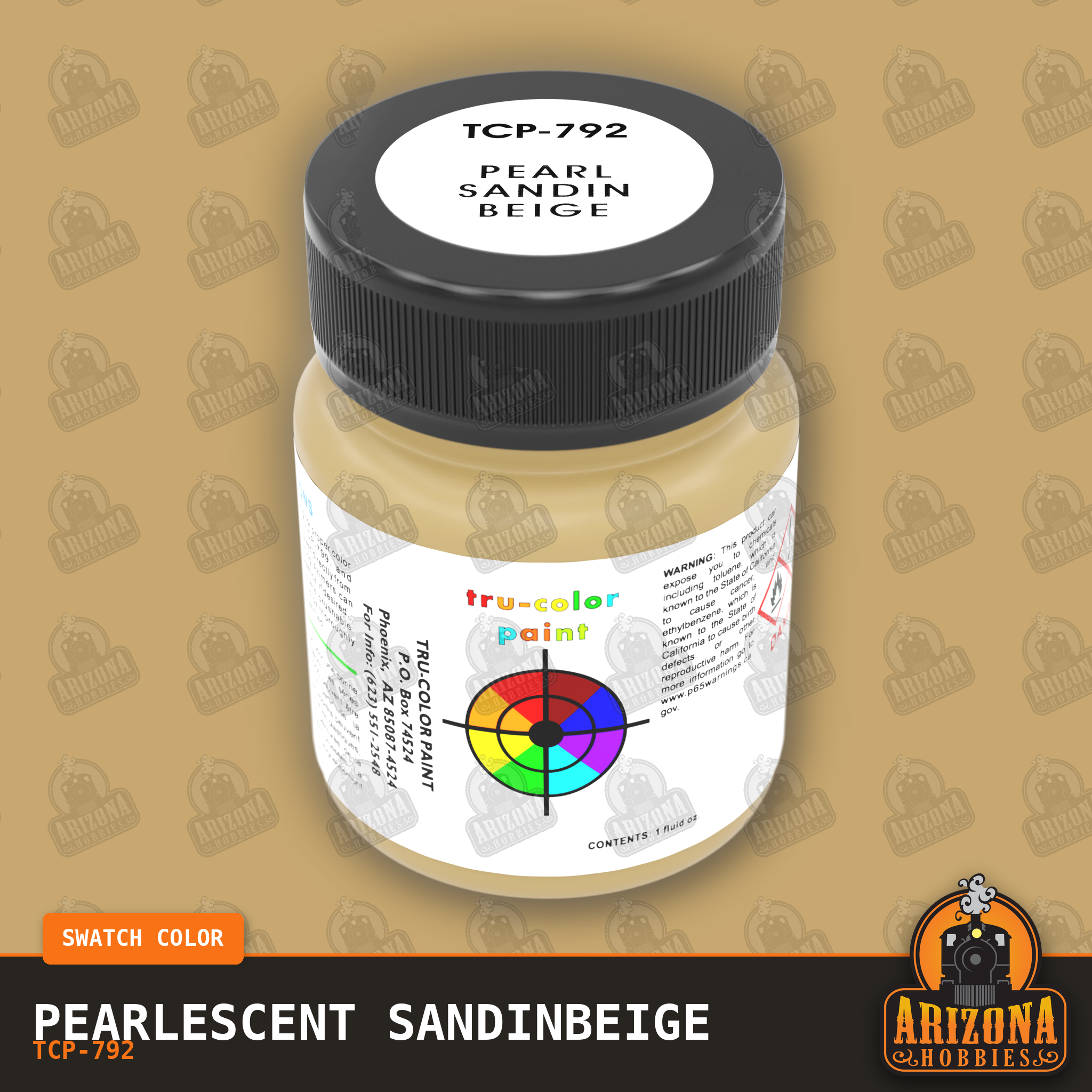 Pearlescent SANDINBEIGE 1-oz bottle (Air-brush) SPECIAL ORDER ONLY-with color swatch-Arizona Hobbies