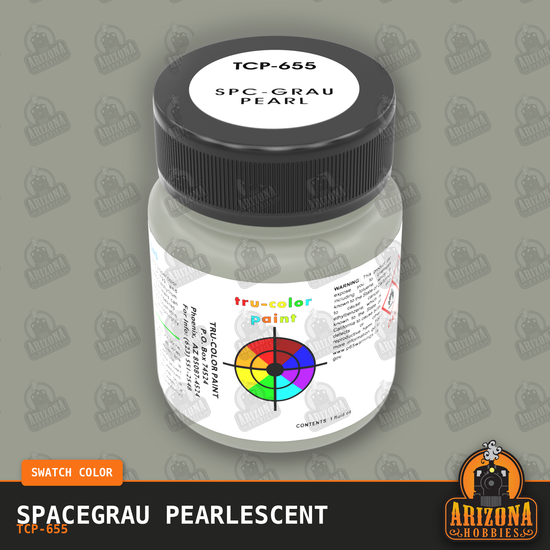 Pearlescent SPACEGRAU 1-oz bottle (Air-brush) SPECIAL ORDER ONLY-with color swatch-Arizona Hobbies