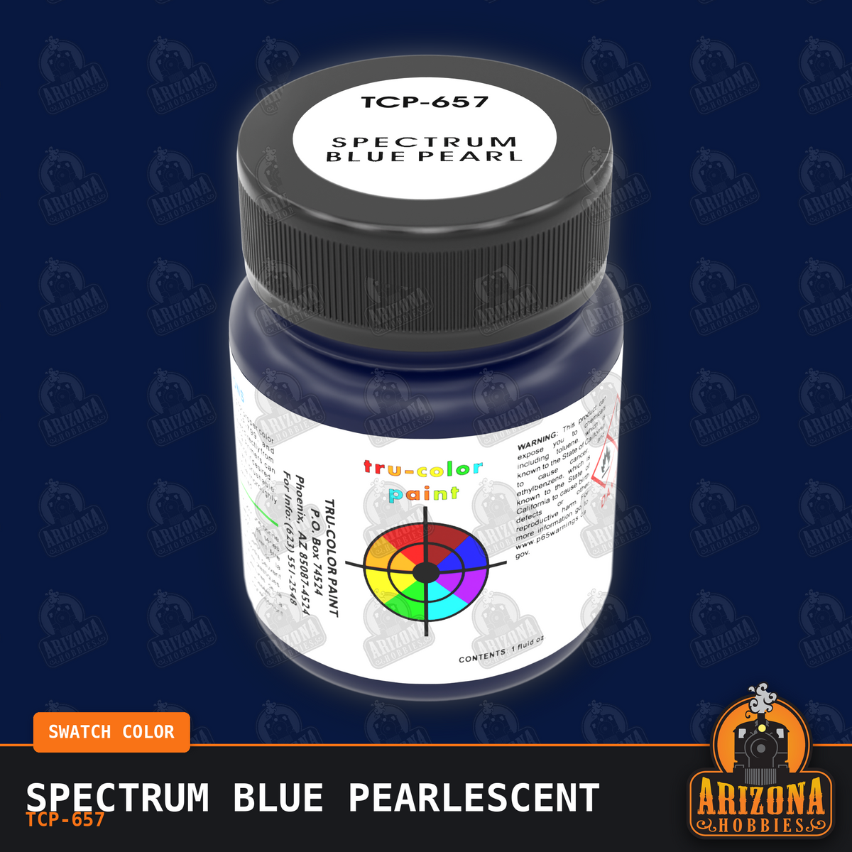 Pearlescent SPECTRUM BLUE 1-oz bottle (Air-brush) SPECIAL ORDER ONLY-with color swatch-Arizona Hobbies
