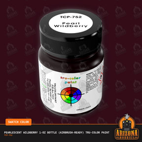 Pearlescent WILDBERRY 1-oz bottle (Air-brush) Tru-Color Paint-with color swatch-Arizona Hobbies