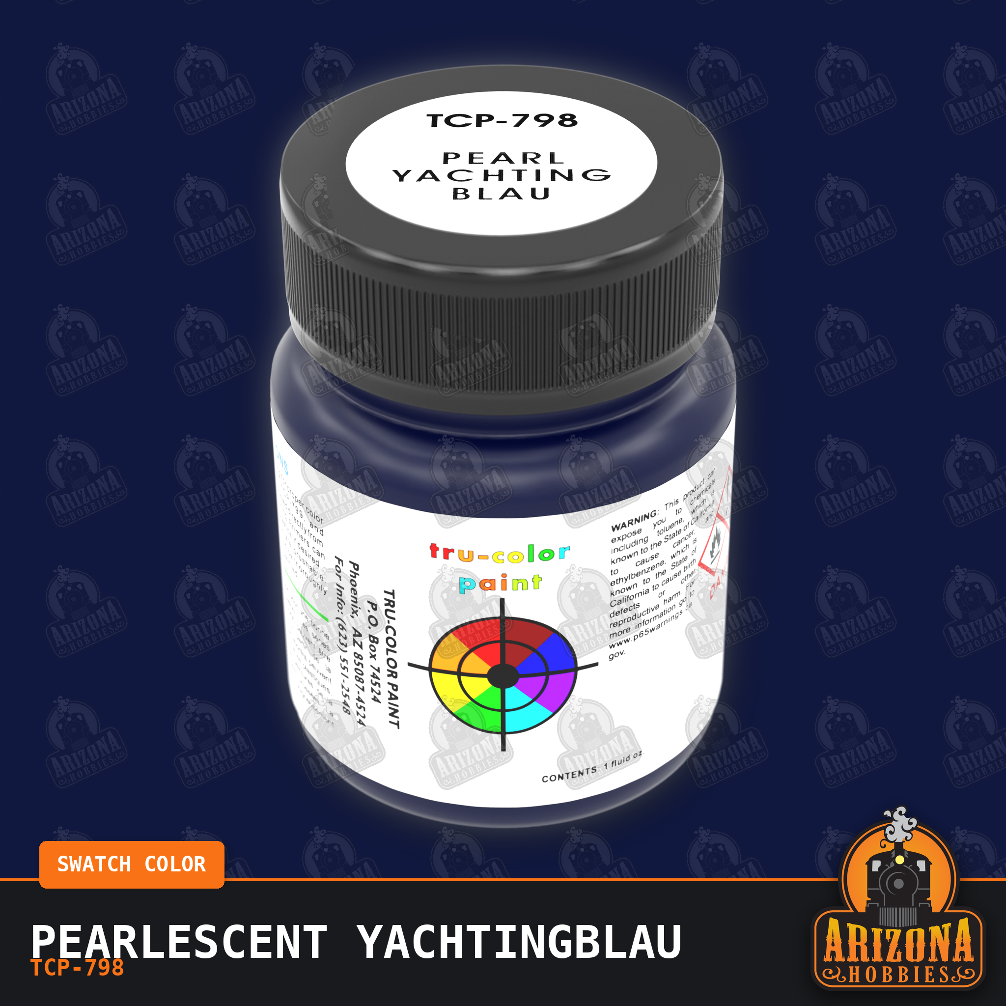 Pearlescent YACHTINGBLAU 1-oz bottle (Air-brush) SPECIAL ORDER ONLY-with color swatch-Arizona Hobbies