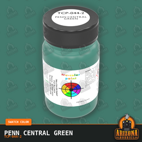 Penn Central GREEN 2-oz bottle (Air-brush) Tru-Color Paint SPECIAL ORDER ONLY-with color swatch-Arizona Hobbies