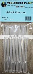 Pipettes 1/10 oz (3ml) bottle 8-pack Tru-Color Paint-with color swatch-Arizona Hobbies