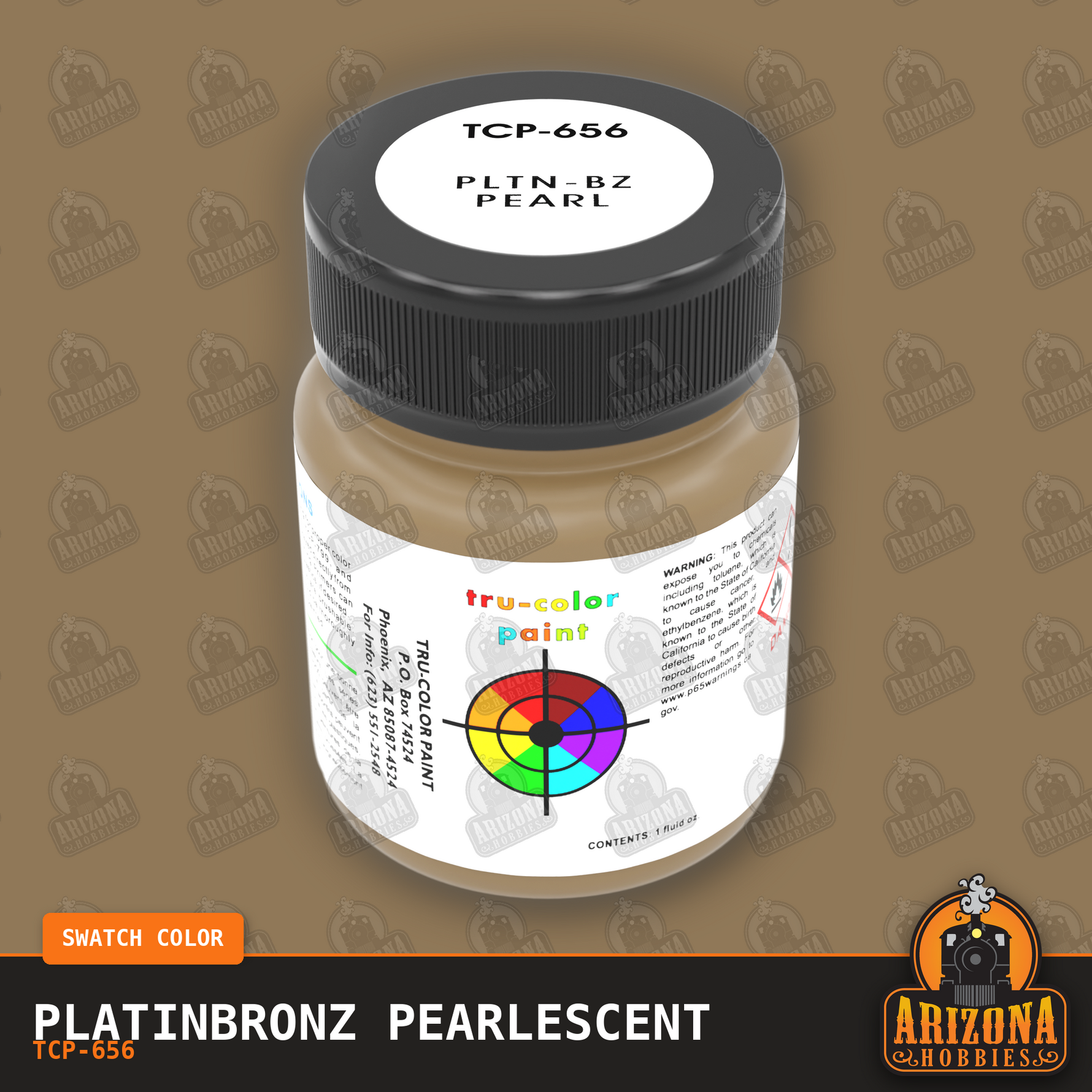 Platinbronz Pearlescent 1-oz bottle (Air-brush) SPECIAL ORDER ONLY-with color swatch-Arizona Hobbies