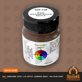 Poly SANDALWOOD SPICE 1-oz bottle (Air-brush) Tru-Color Paint-with color swatch-Arizona Hobbies