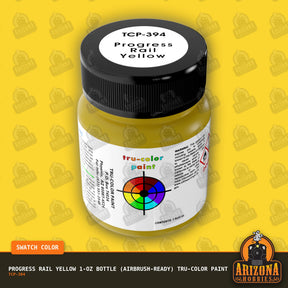 Progress Rail YELLOW 1-oz bottle (Air-brush) Tru-Color Paint-with color swatch-Arizona Hobbies
