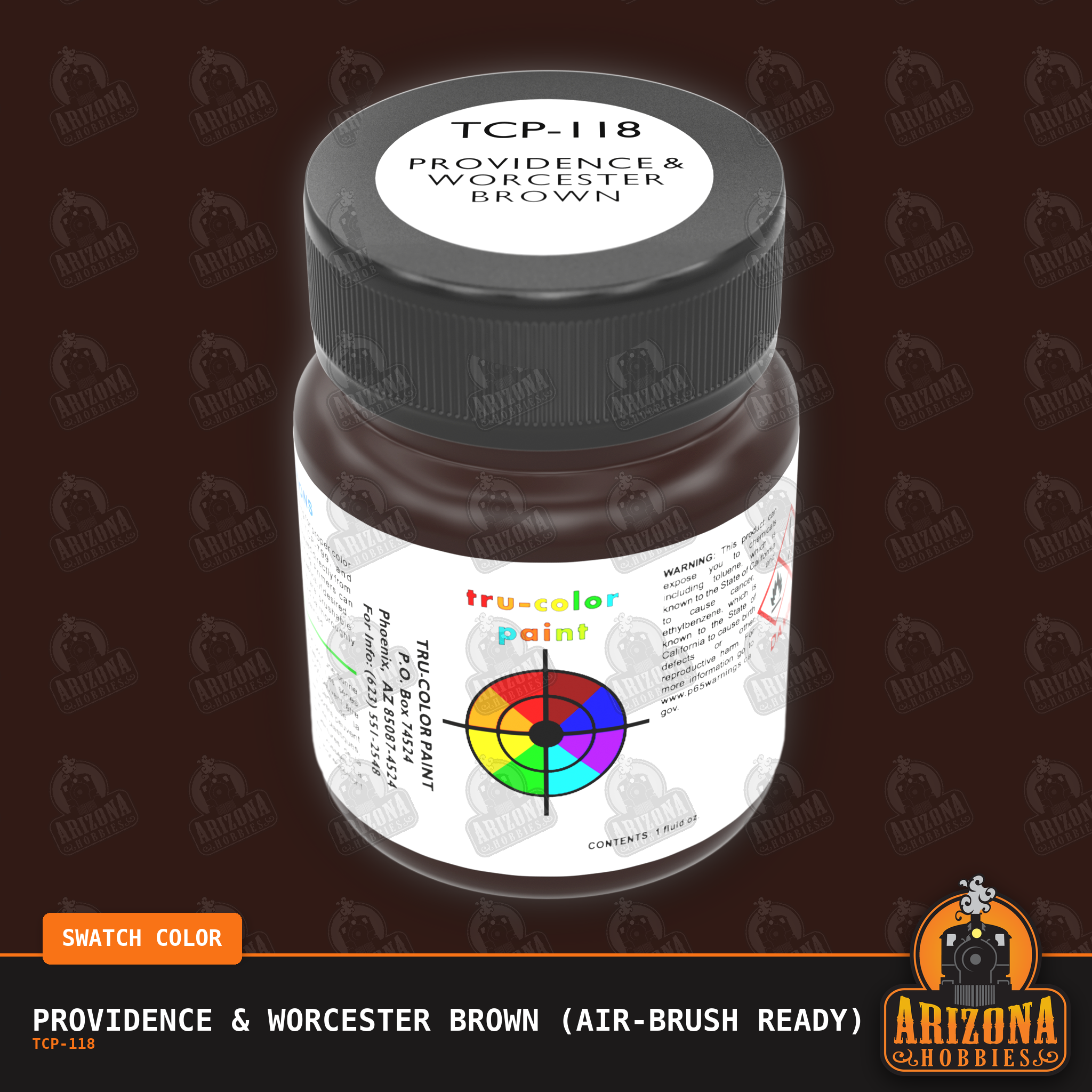 Providence & Worcester BROWN 1-oz bottle (Air-brush) Tru-Color Paint-with color swatch-Arizona Hobbies