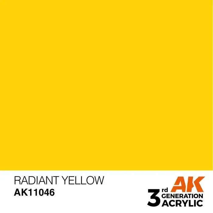 RADIANT YELLOW AK Interactive 3G Acrylic (.57 oz.) bottle-Arizona Hobbies