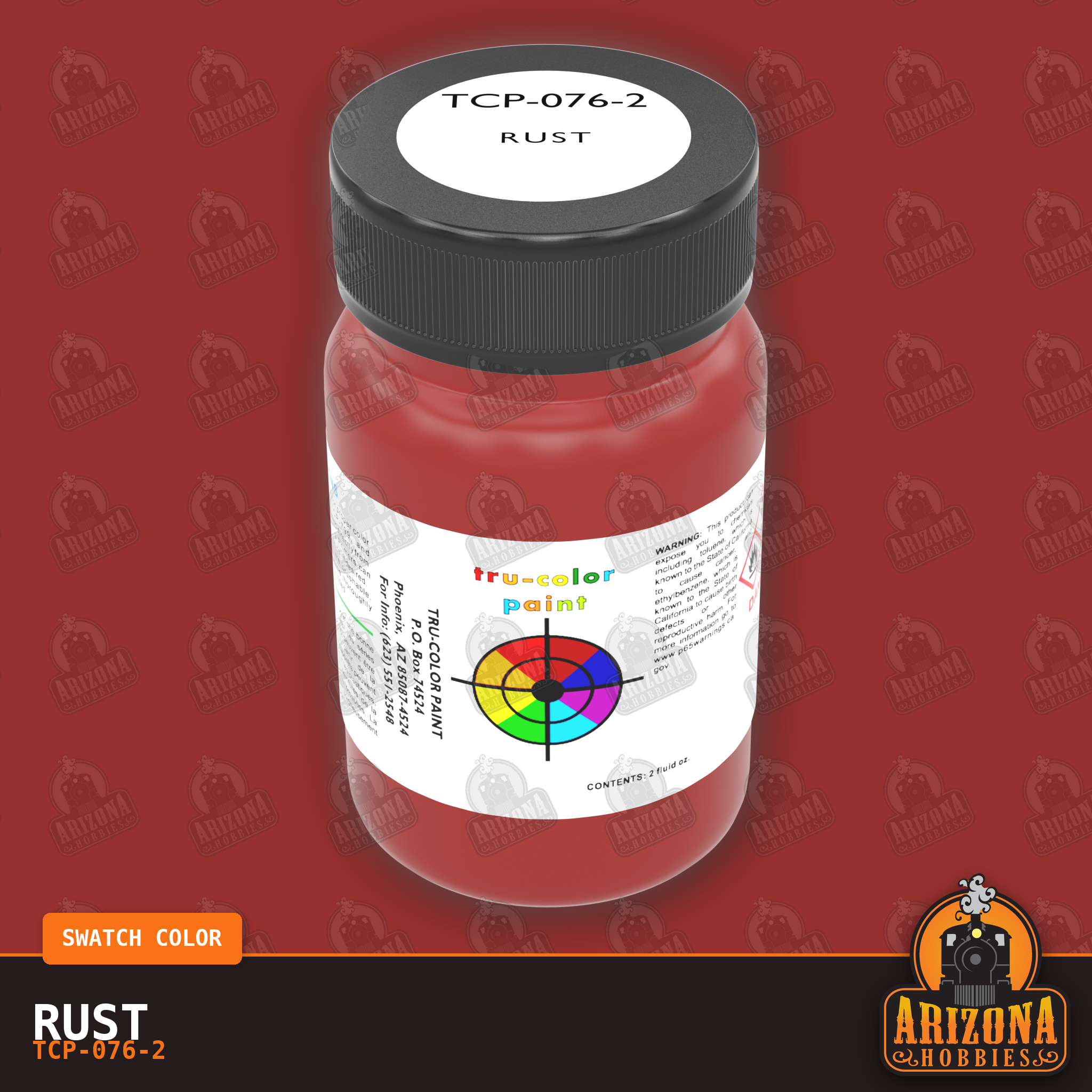 RUST 2-oz bottle (Air-brush) Tru-Color Paint SPECIAL ORDER ONLY-with color swatch-Arizona Hobbies