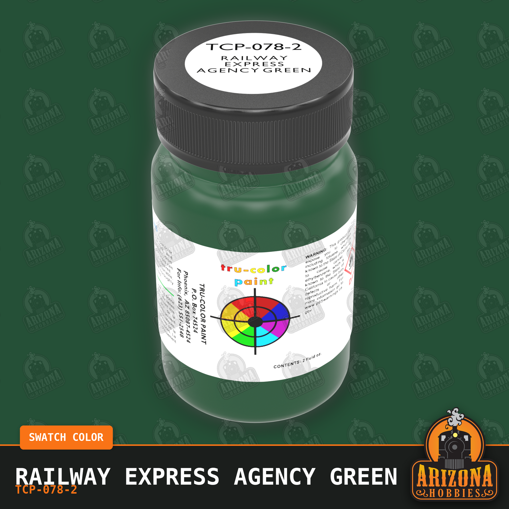 Railway Express Agency GREEN 2-oz bottle (Air-brush) Tru-Color Paint SPECIAL ORDER ONLY-with color swatch-Arizona Hobbies