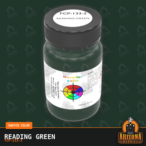 Reading GREEN 2-oz bottle (Air-brush) Tru-Color Paint SPECIAL ORDER ONLY-with color swatch-Arizona Hobbies