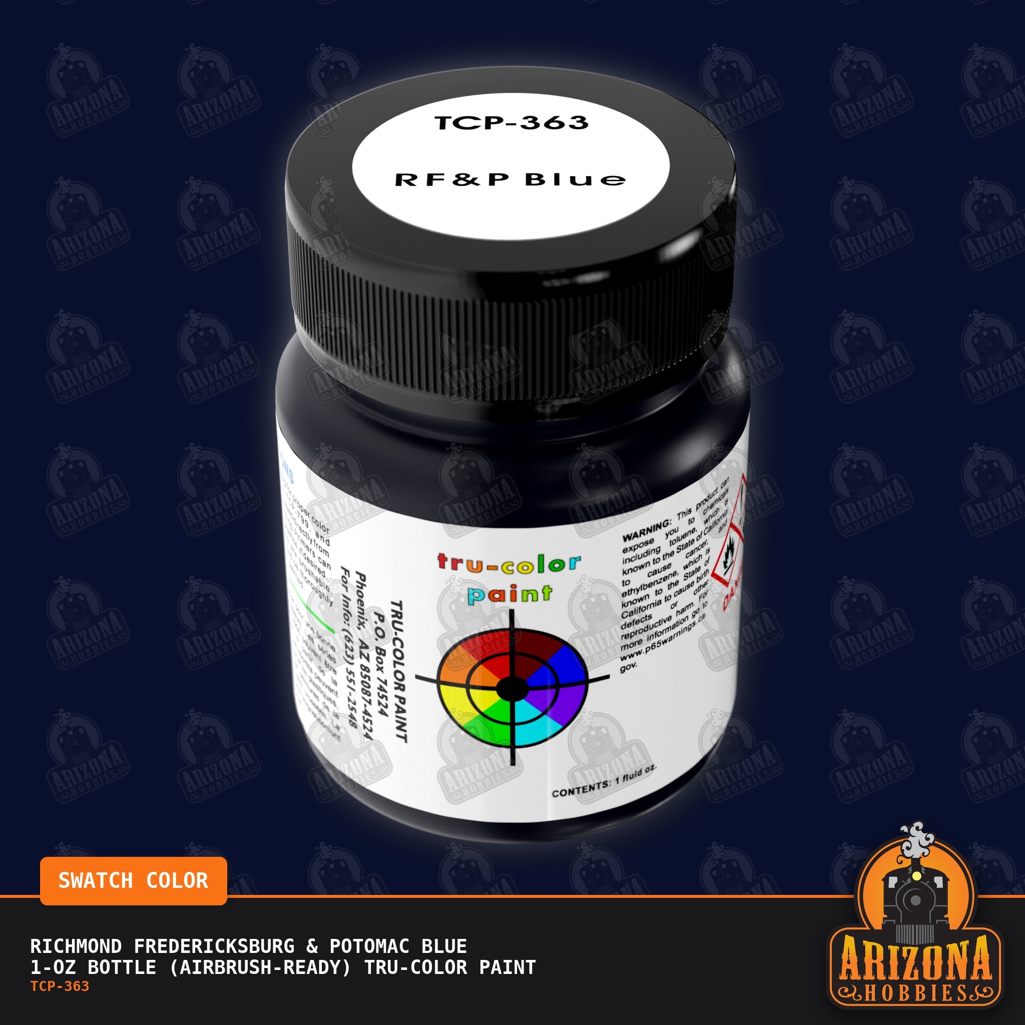 Richmond Fredericksburg & Potomac BLUE 1-oz bottle (Air-brush) Tru-Color Paint-with color swatch-Arizona Hobbies