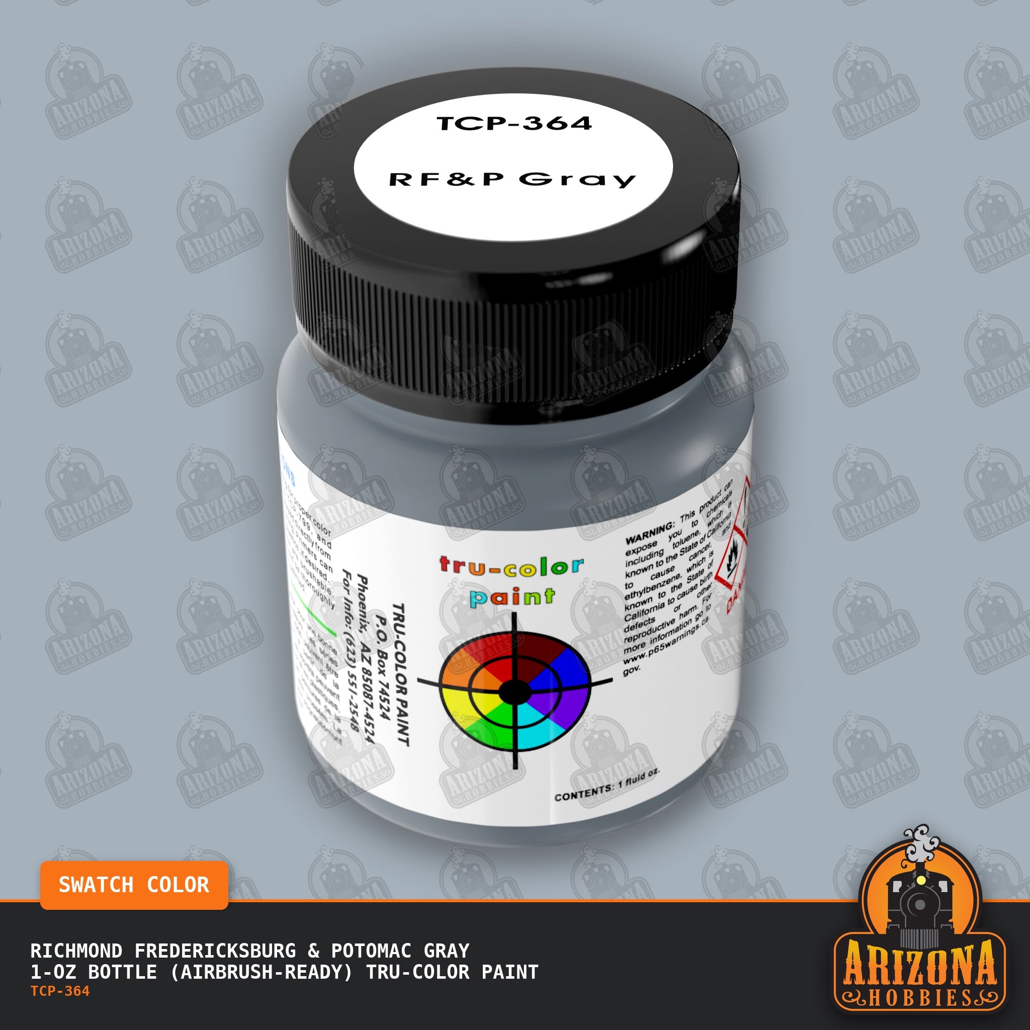 Richmond Fredericksburg & Potomac GRAY 1-oz bottle (Air-brush) Tru-Color Paint-with color swatch-Arizona Hobbies