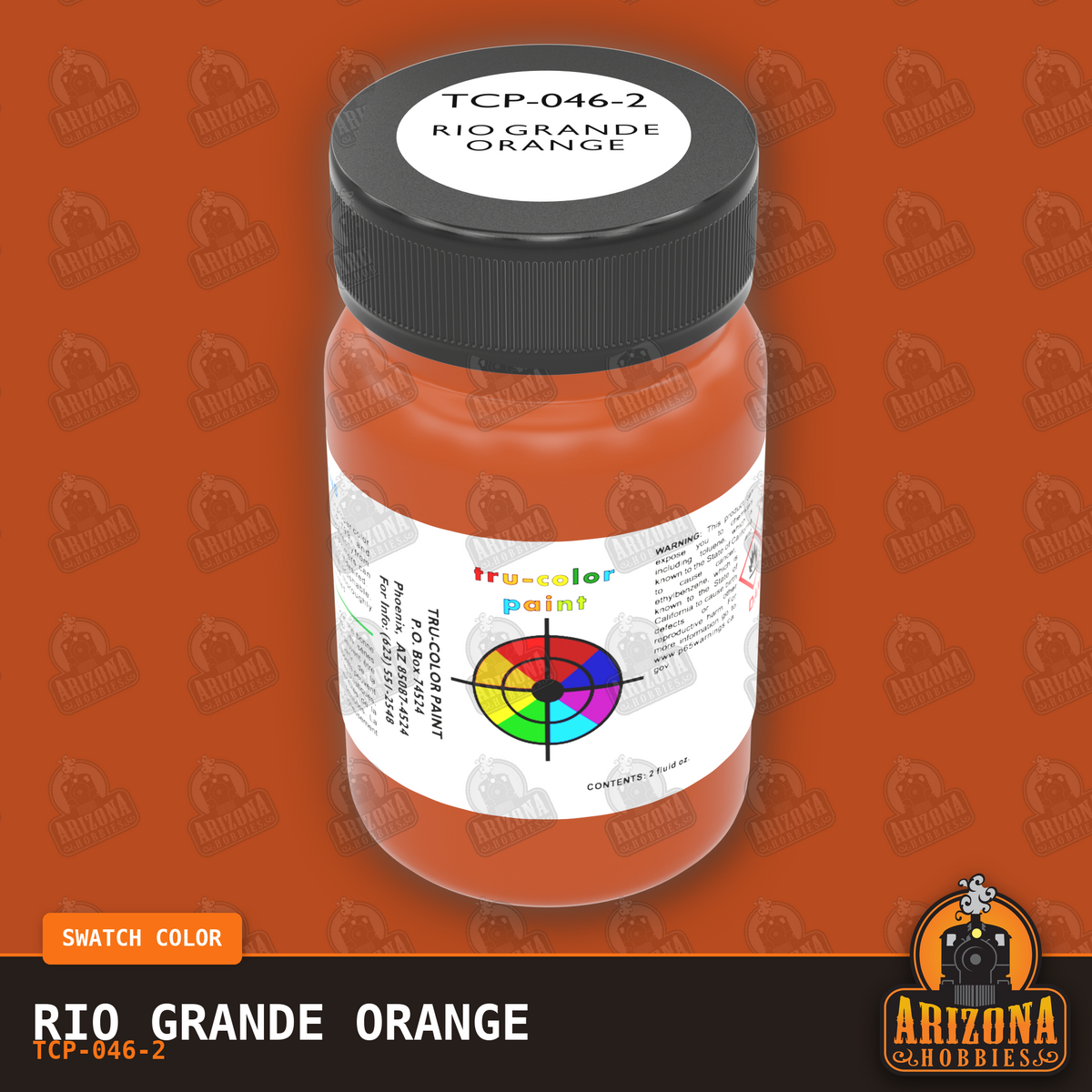 Rio Grande ORANGE 2-oz bottle (Air-brush) Tru-Color Paint SPECIAL ORDER ONLY-with color swatch-Arizona Hobbies