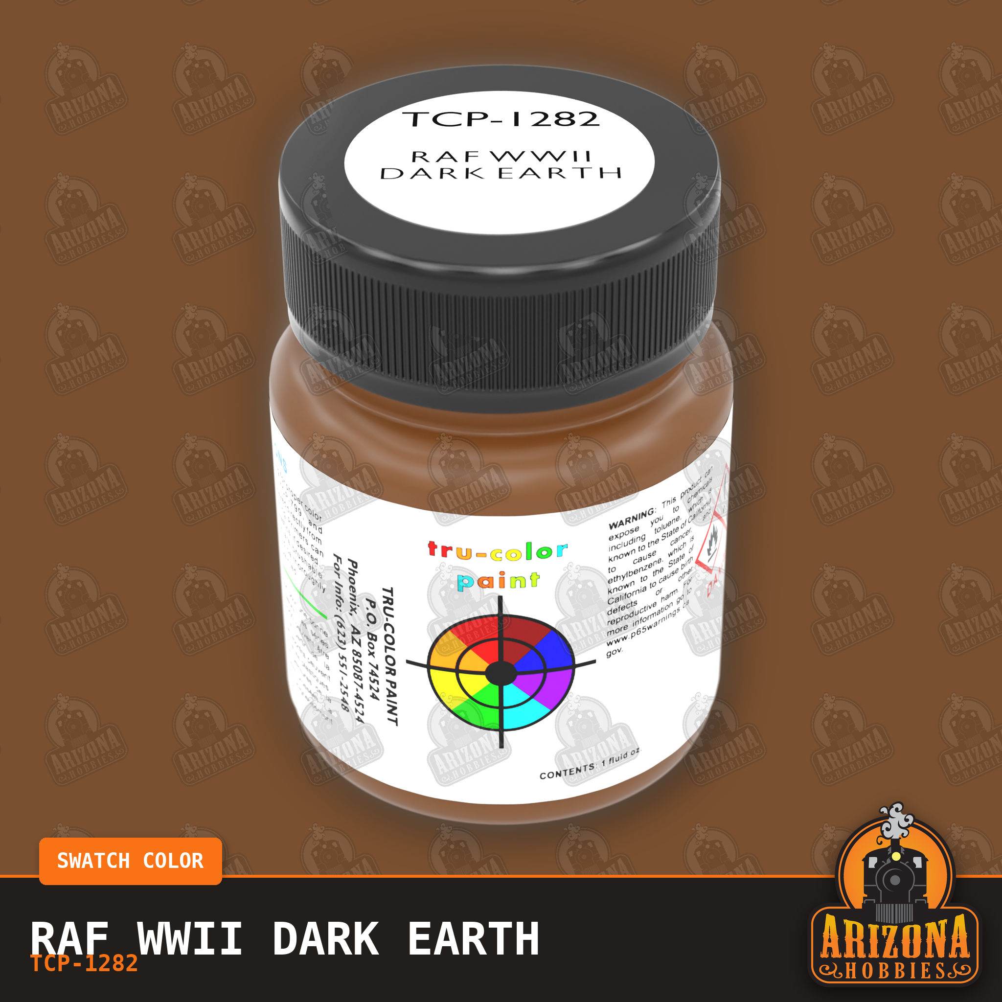 Royal Air Force WWII DARK EARTH 1-oz bottle (Air-brush) Tru-Color Paint-with color swatch-Arizona Hobbies