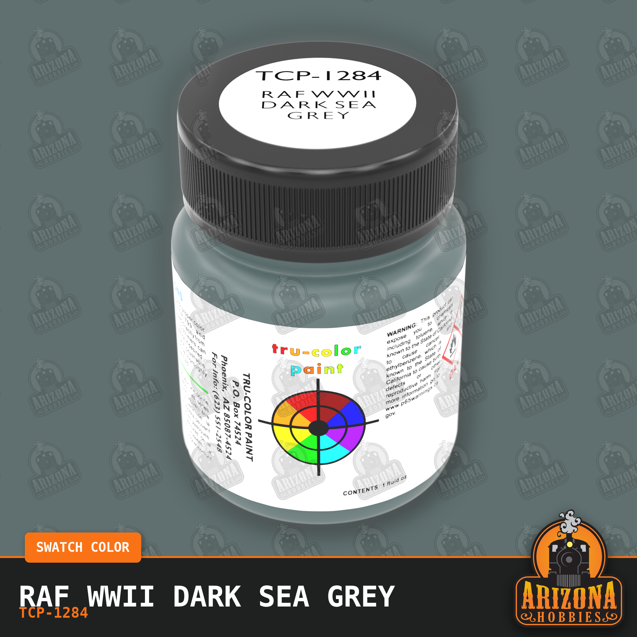 Royal Air Force WWII DARK SEA GREY 1-oz bottle (Air-brush) Tru-Color Paint-with color swatch-Arizona Hobbies