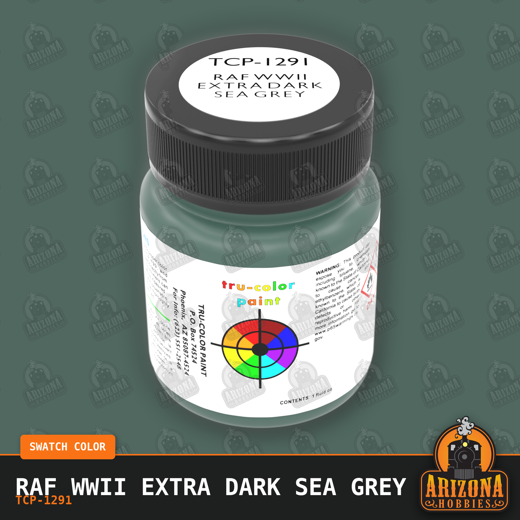 Royal Air Force WWII EXTRA DARK SEA GREY 1-oz bottle (Air-brush) Tru-Color Paint-with color swatch-Arizona Hobbies