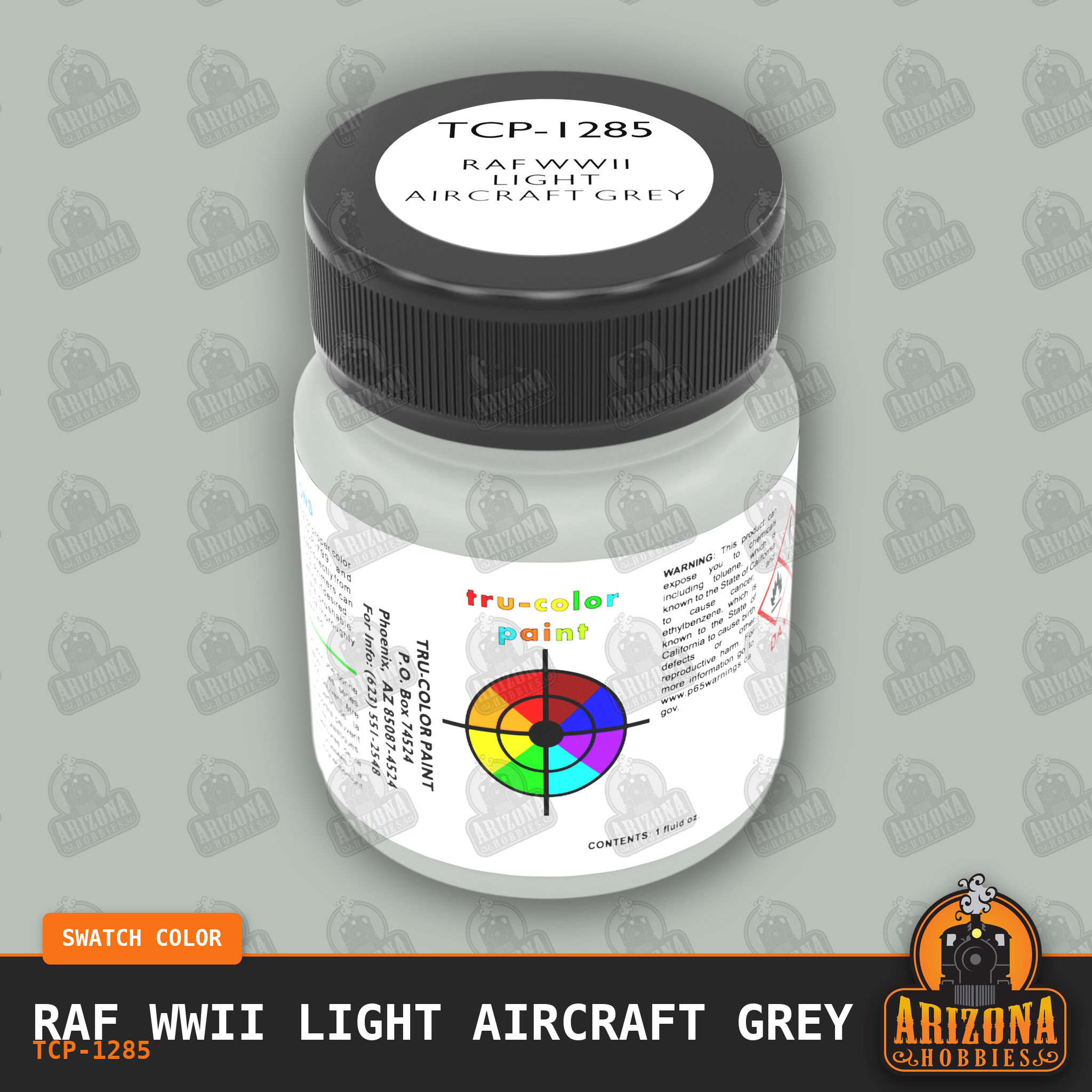 Royal Air Force WWII LIGHT AIRCRAFT GREY 1-oz bottle (Air-brush) Tru-Color Paint-with color swatch-Arizona Hobbies