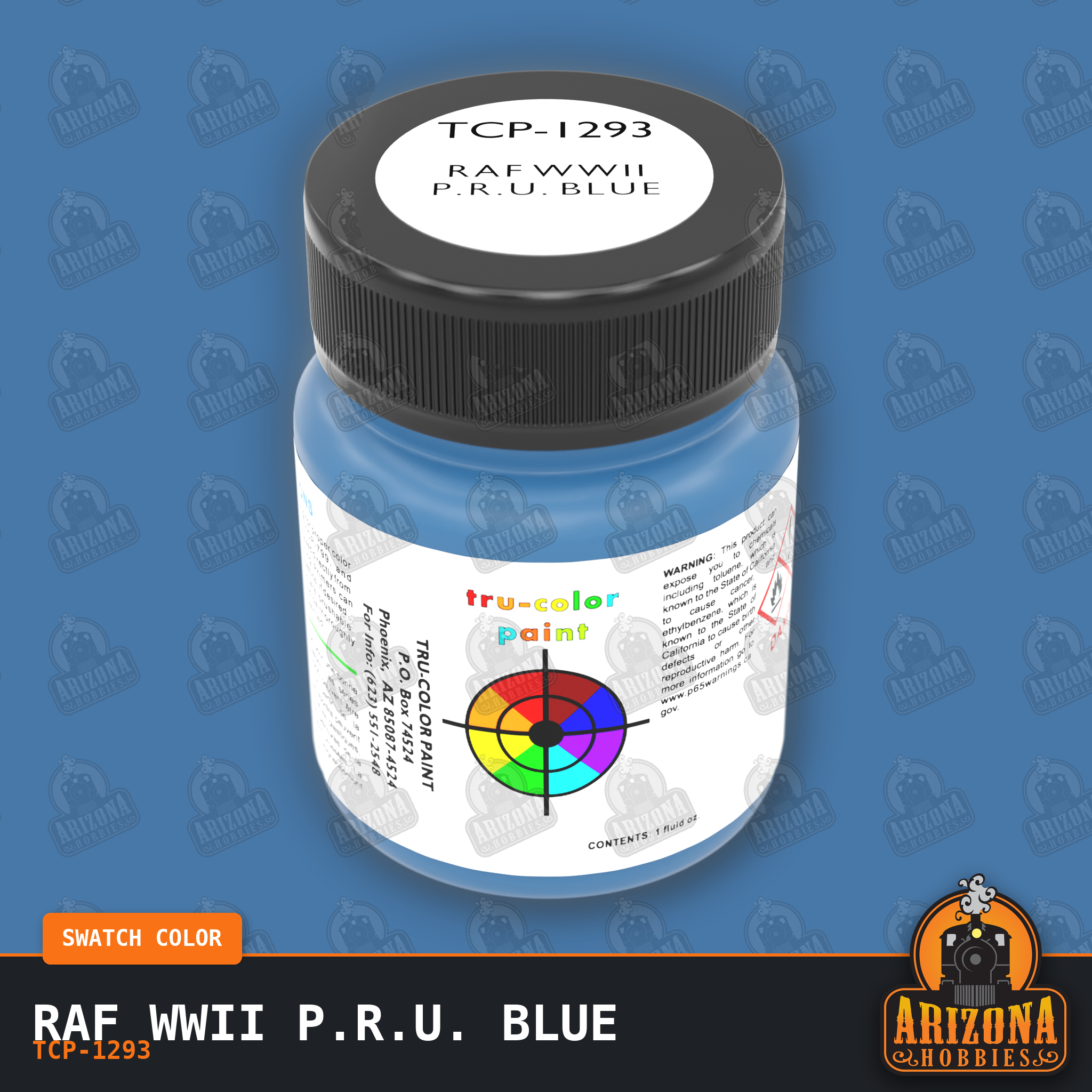 Royal Air Force WWII P.R.U. BLUE 1-oz bottle (Air-brush) Tru-Color Paint-with color swatch-Arizona Hobbies