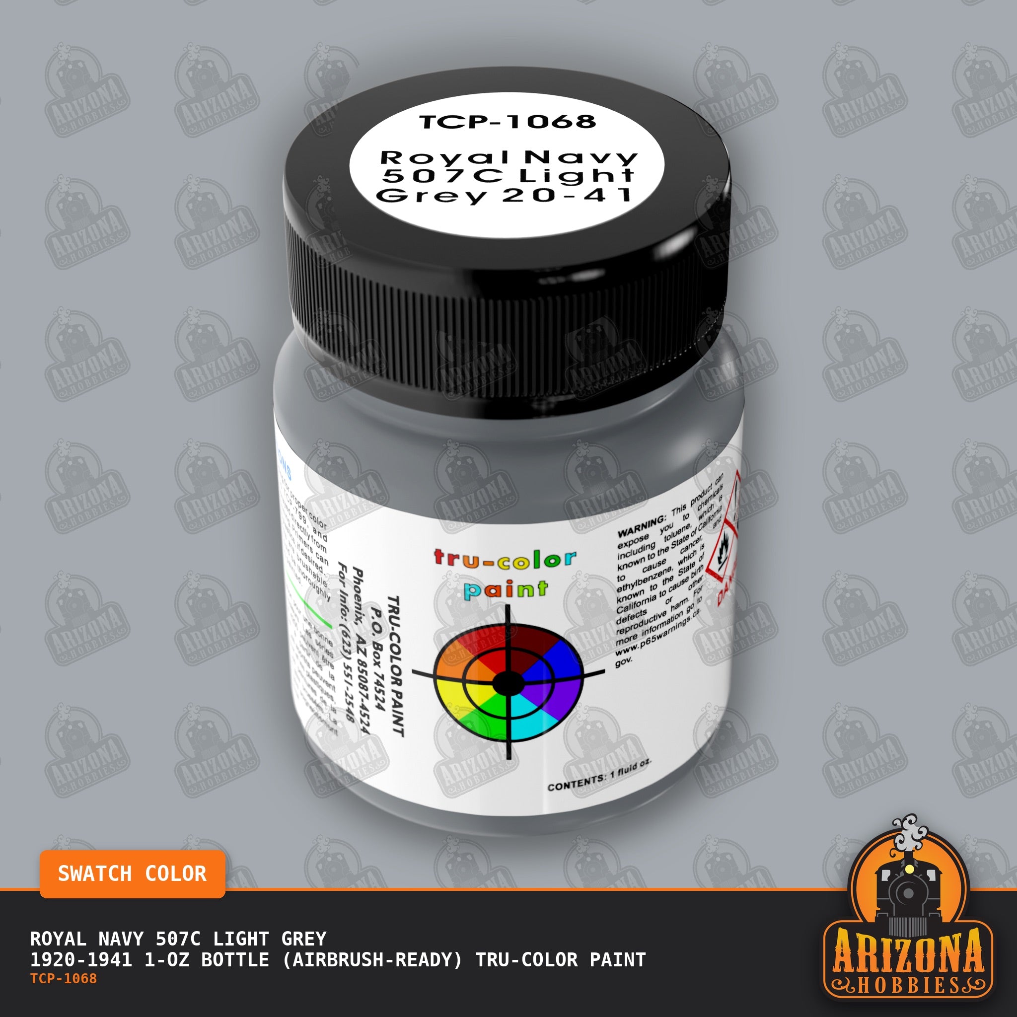 Royal Navy 507C LIGHT GREY 1920-1941 1-oz bottle (Air-brush) Tru-Color Paint-with color swatch-Arizona Hobbies