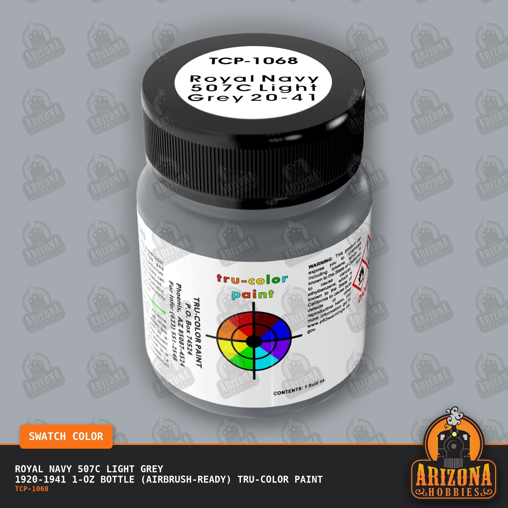 Royal Navy 507C LIGHT GREY 1920-1941 1-oz bottle (Air-brush) Tru-Color Paint-with color swatch-Arizona Hobbies