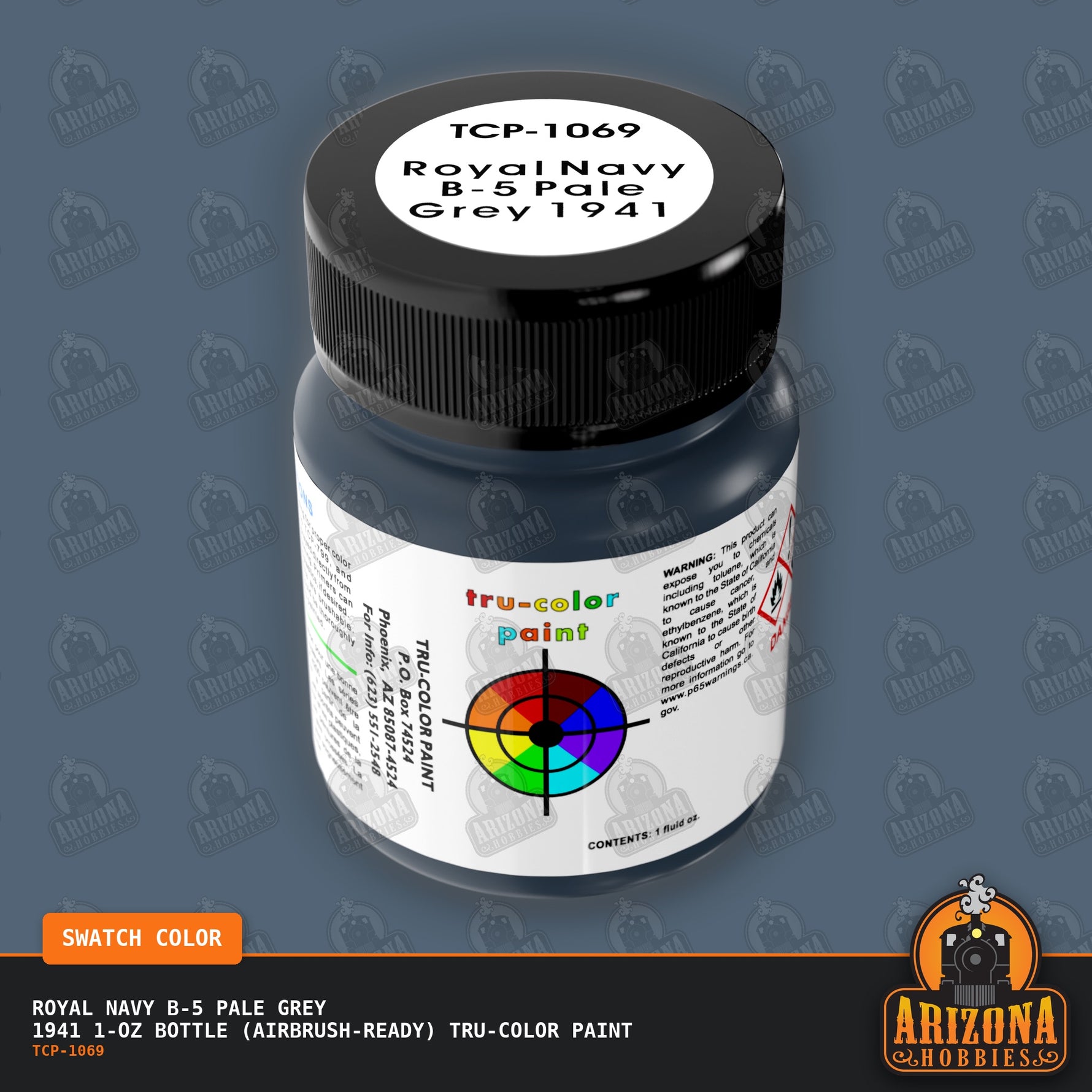 Royal Navy B-5 PALE GREY 1941 1-oz bottle (Air-brush) Tru-Color Paint-with color swatch-Arizona Hobbies