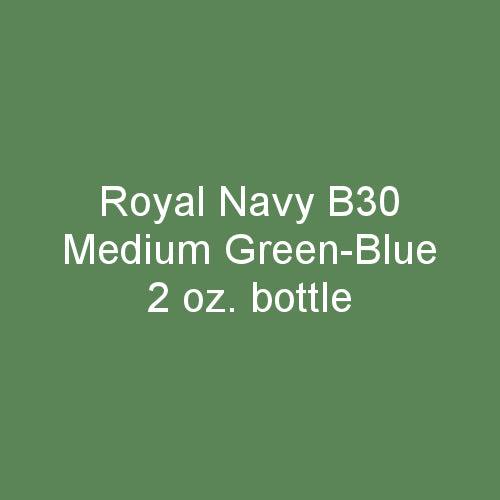 Royal Navy B30 MEDIUM GREEN-BLUE 1942-on 2-oz bottle (Air-brush) Tru-Color Paint SPECIAL ORDER ONLY-with color swatch-Arizona Hobbies
