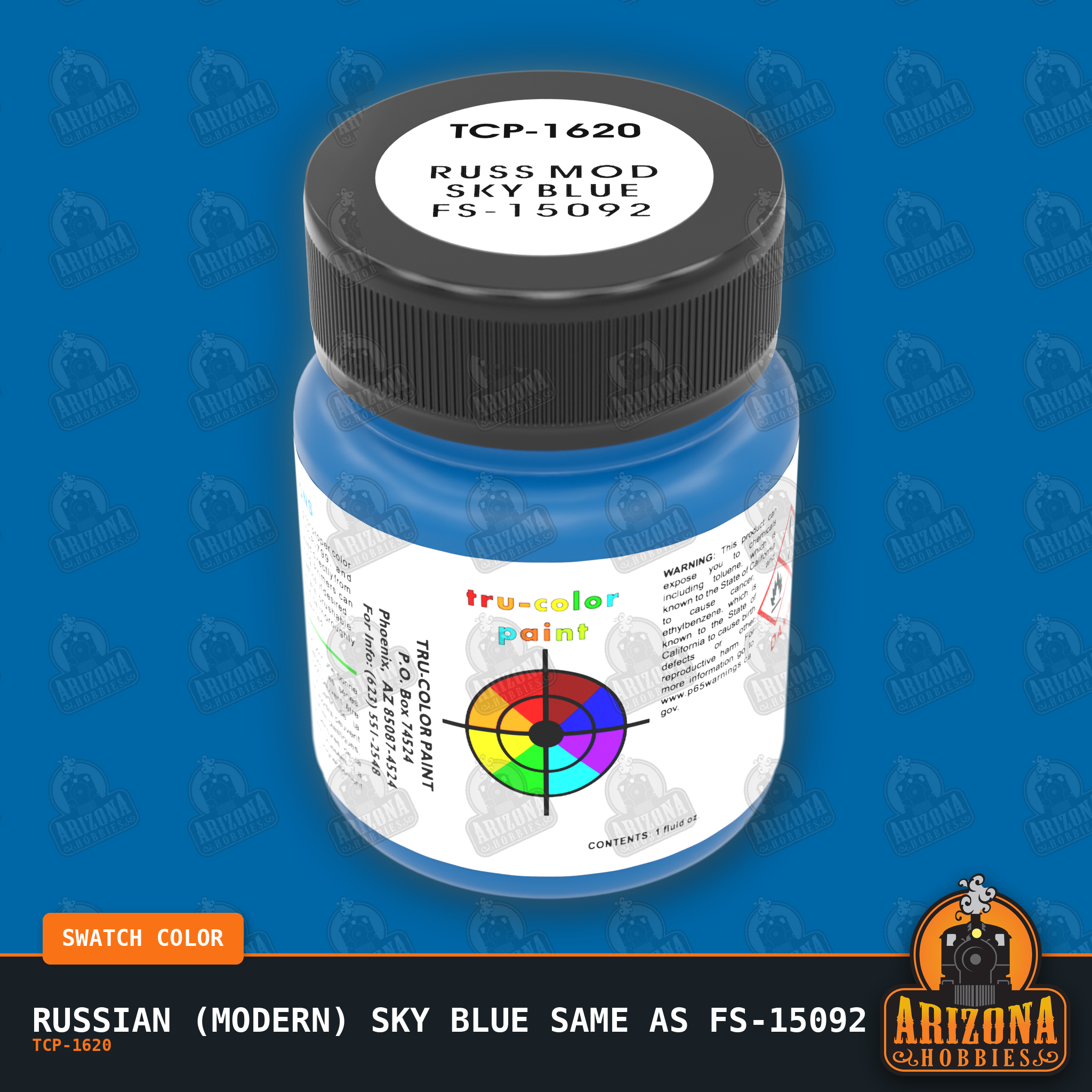 Russian (Modern) SKY BLUE same as FS-15092 1-oz bottle (Air-brush) Tru-Color Paint SPECIAL ORDER ONLY-with color swatch-Arizona Hobbies