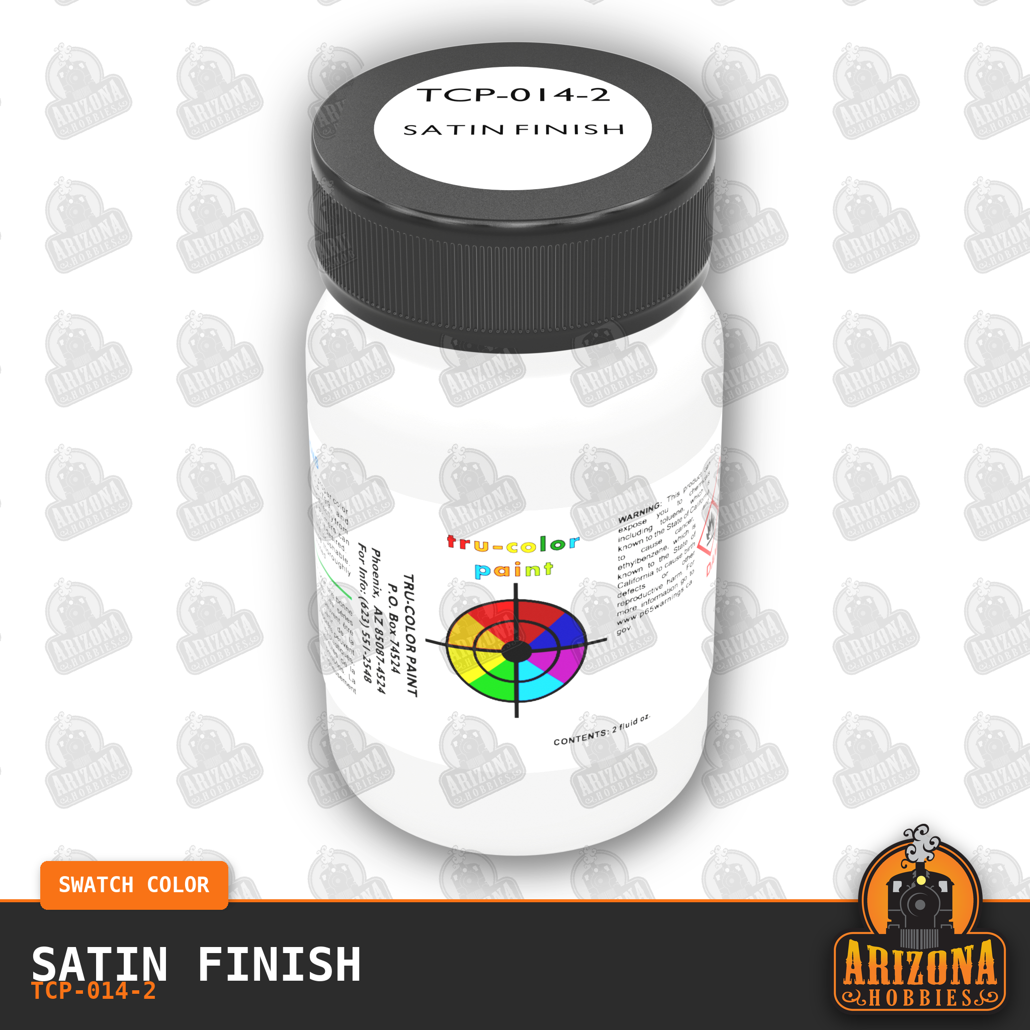 SATIN Clear Finish 2-oz bottle (Air-brush) Tru-Color Paint-with color swatch-Arizona Hobbies
