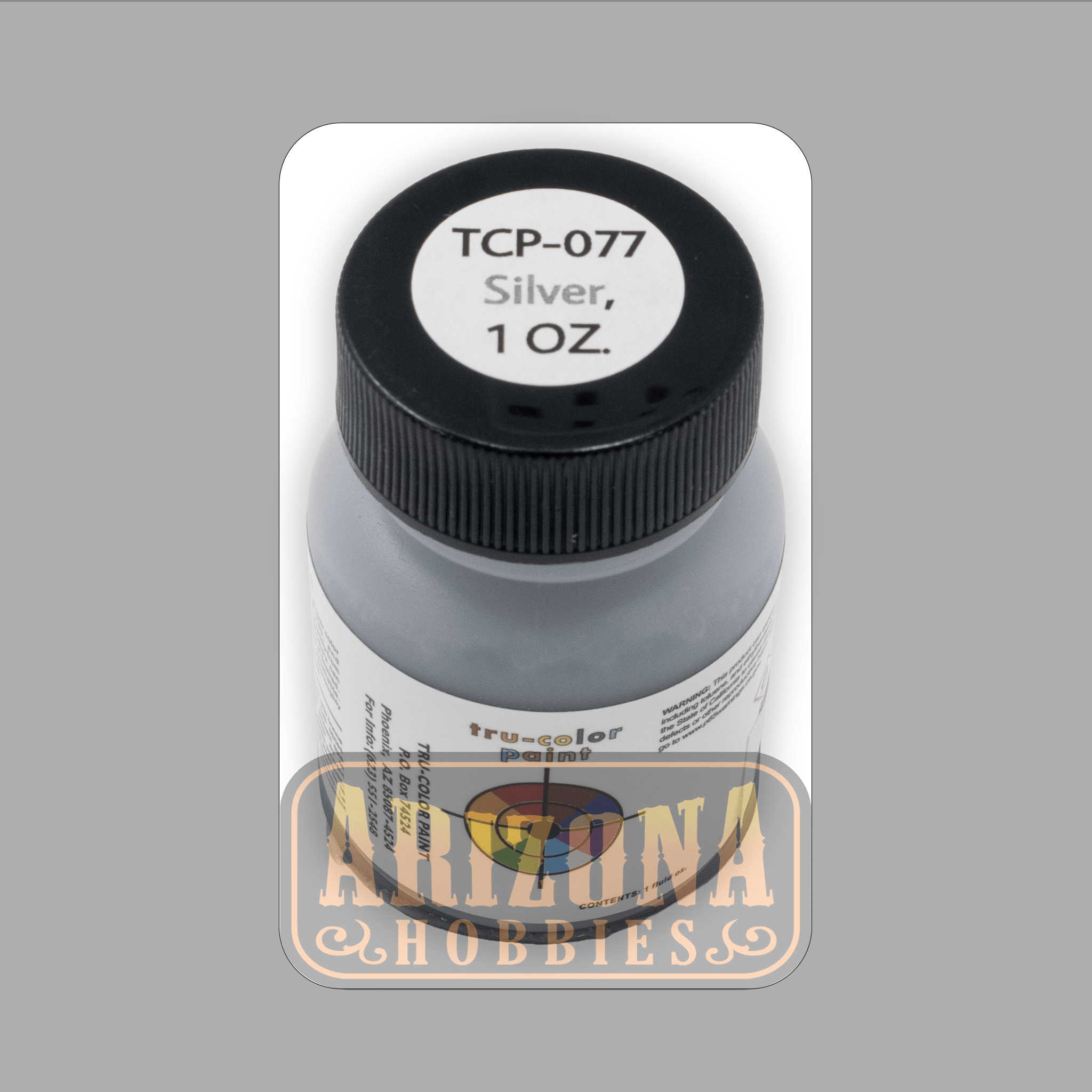 SILVER 1-oz bottle (Air-brush) Tru-Color Paint-with color swatch-Arizona Hobbies