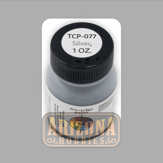 SILVER 1-oz bottle (Air-brush) Tru-Color Paint-with color swatch-Arizona Hobbies