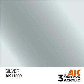 SILVER AK Interactive 3G Acrylic (.57 oz.) bottle-Arizona Hobbies