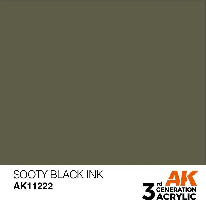 SOOTY BLACK INK AK Interactive 3G Acrylic (.57 oz.) bottle-Arizona Hobbies