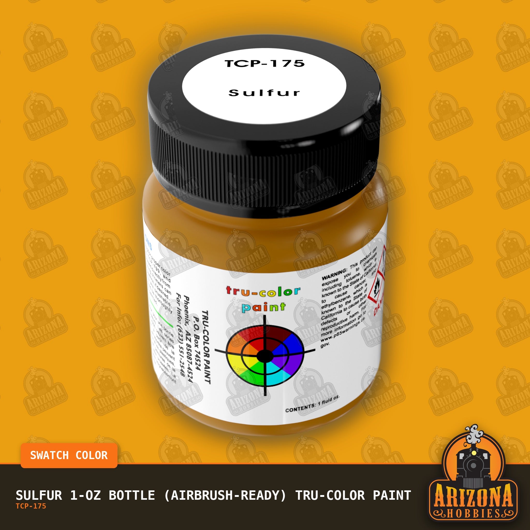 SULFUR 1-oz bottle (Air-brush) Tru-Color Paint-with color swatch-Arizona Hobbies
