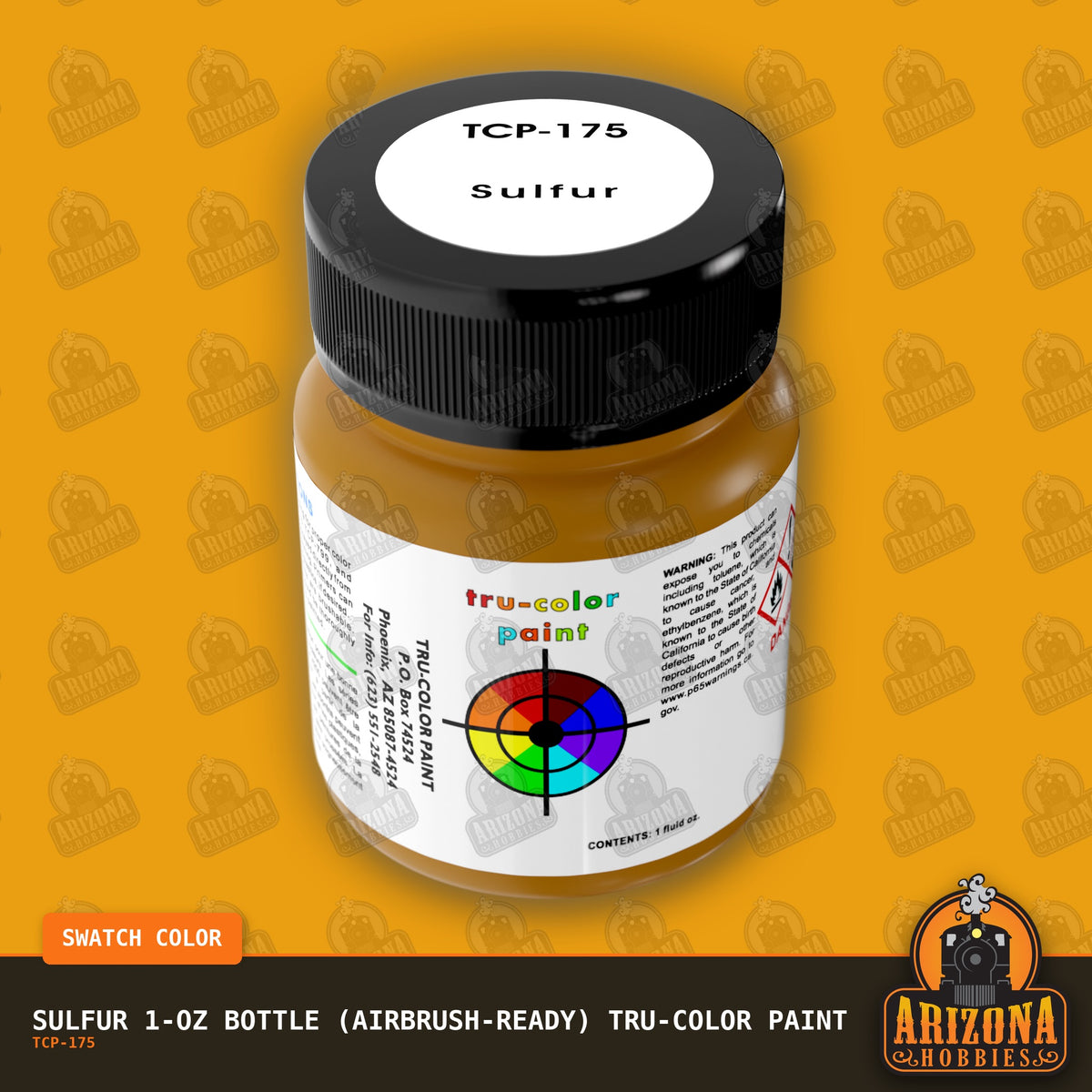 SULFUR 1-oz bottle (Air-brush) Tru-Color Paint-with color swatch-Arizona Hobbies