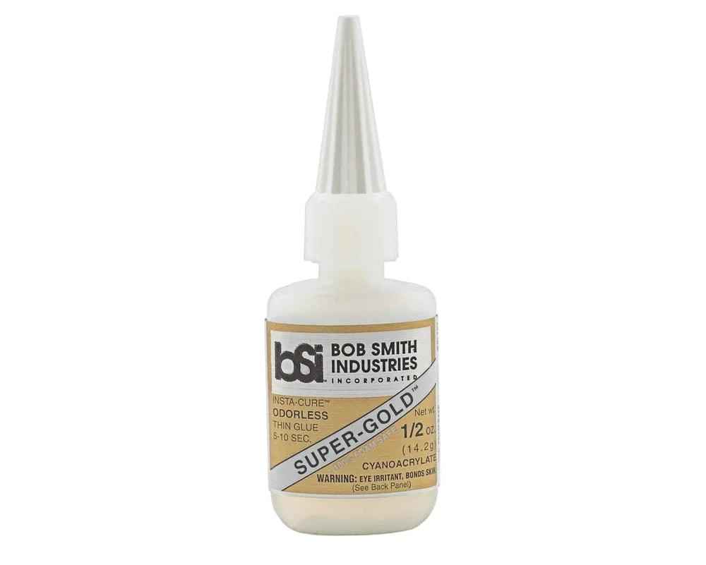 SUPER-GOLD Thin Odorless Foam-Safe Super Glue 1/2-oz Bob Smith Ind-Arizona Hobbies