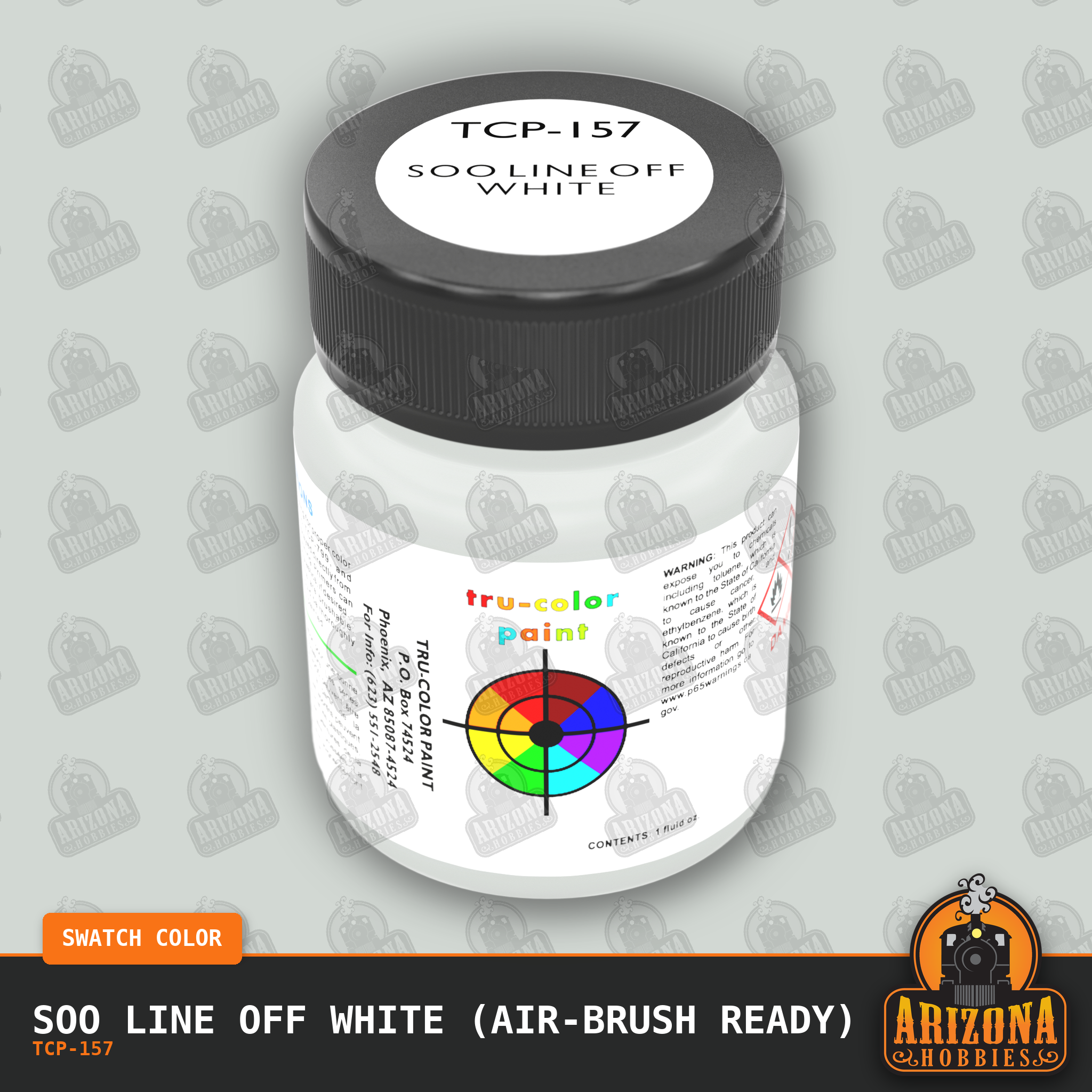 Soo Line OFF WHITE 1-oz bottle (Air-brush) Tru-Color Paint-with color swatch-Arizona Hobbies