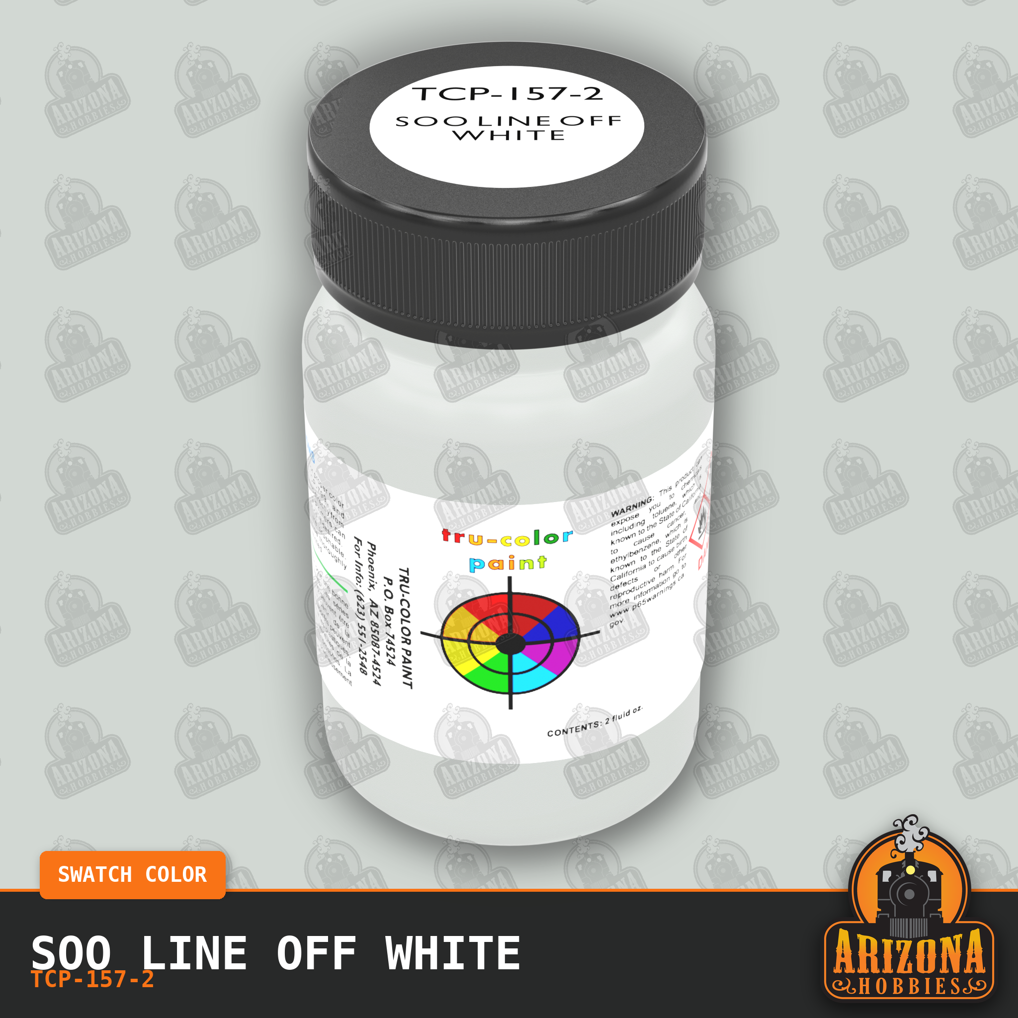 Soo Line OFF WHITE 2-oz bottle (Air-brush) Tru-Color Paint SPECIAL ORDER ONLY-with color swatch-Arizona Hobbies