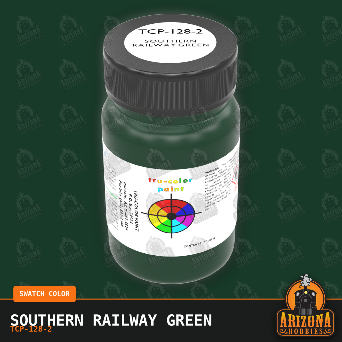 Southern Railway GREEN 2-oz bottle (Air-brush) Tru-Color Paint SPECIAL ORDER ONLY-with color swatch-Arizona Hobbies