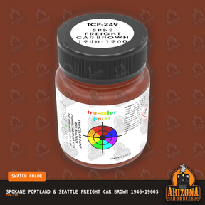 Spokane Portland & Seattle FREIGHT CAR BROWN 1946-1960s 1-oz bottle (Air-brush) Tru-Color Paint SPECIAL ORDER ONLY-with color swatch-Arizona Hobbies