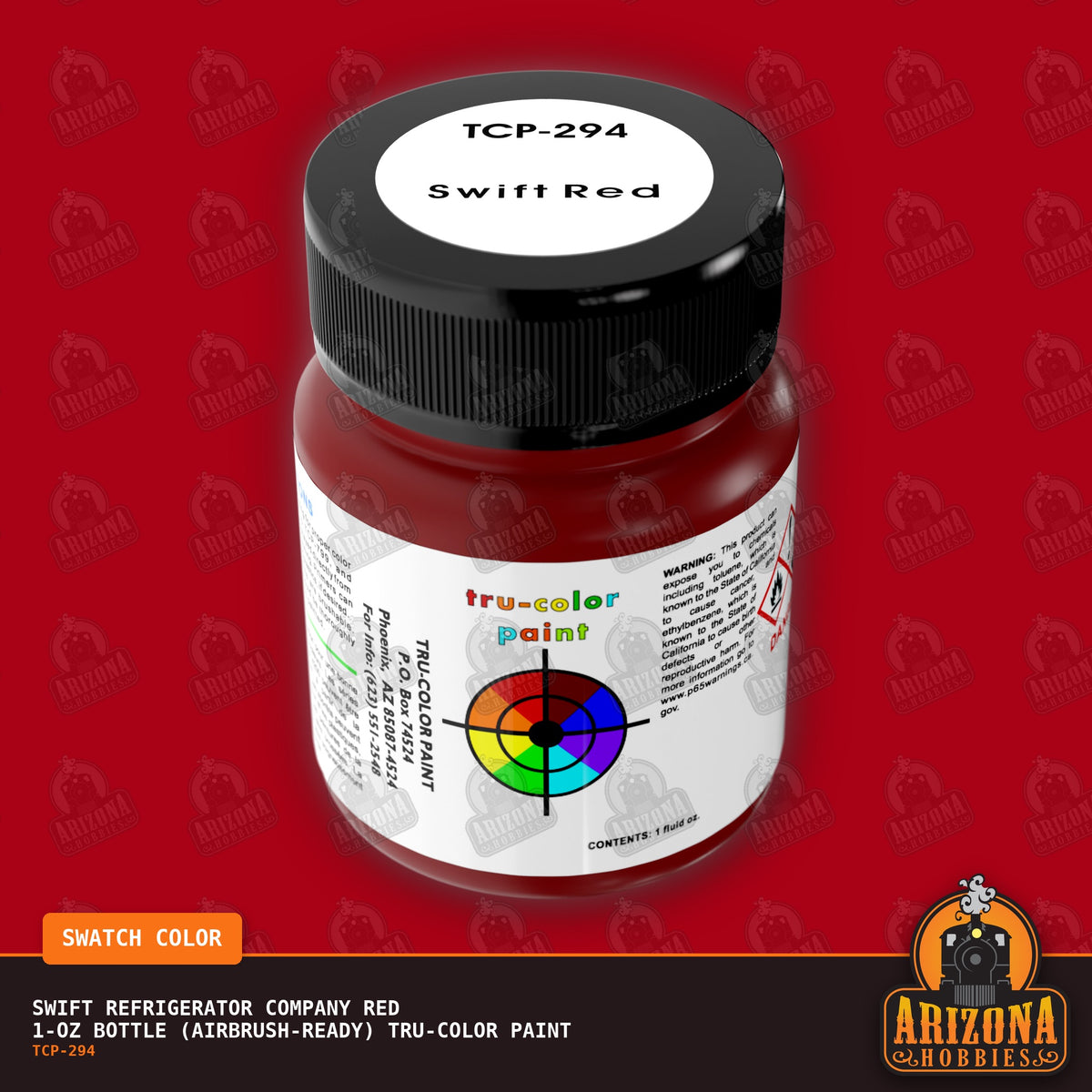 Swift Refrigerator Company RED 1-oz bottle (Air-brush) Tru-Color Paint-with color swatch-Arizona Hobbies