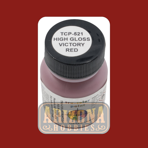 High-Gloss VICTORY RED 1-oz bottle (Airbrush-ready) Tru-Color Paint