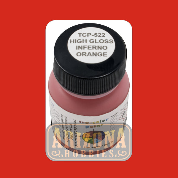 High-Gloss INFERNO ORANGE 1-oz bottle (Airbrush-ready) Tru-Color Paint