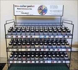 Tru-Color Paint 1-ounce Bottle Rack (empty rack only) Tru-Color Paint SPECIAL ORDER ONLY-with color swatch-Arizona Hobbies