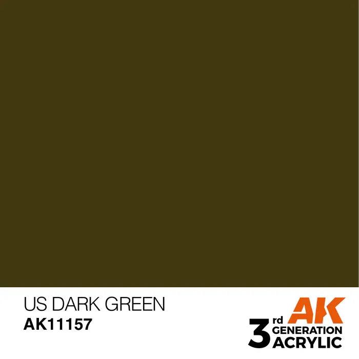 US DARK GREEN AK Interactive 3G Acrylic (.57 oz.) bottle-Arizona Hobbies