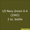 U.S. Navy GREEN 4-A (1941-1942) 2 oz. bottle (Airbrush-ready) tcp-1031-2