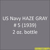 U.S. Navy HAZE GRAY 5-H 2 oz. bottle (Airbrush-ready) tcp-1003-2