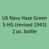U.S. Navy HAZE GREEN 5-HG (revised 1943) 2 oz. bottle (Airbrush-ready) tcp-1091-2